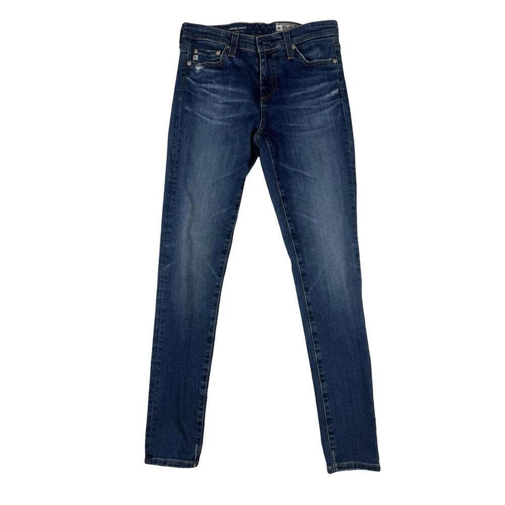 AG Adriano Goldschmied Super Skinny Legging Ankle Jeans Dark Wash Blue Size 25 W